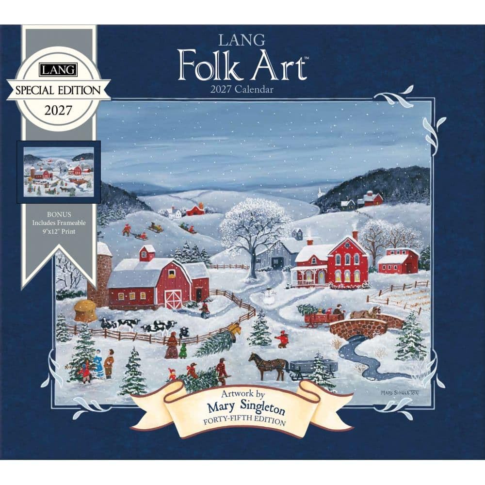 Lang Folk Art Special Edition 2027 Wall Calendar by Mary Singleton