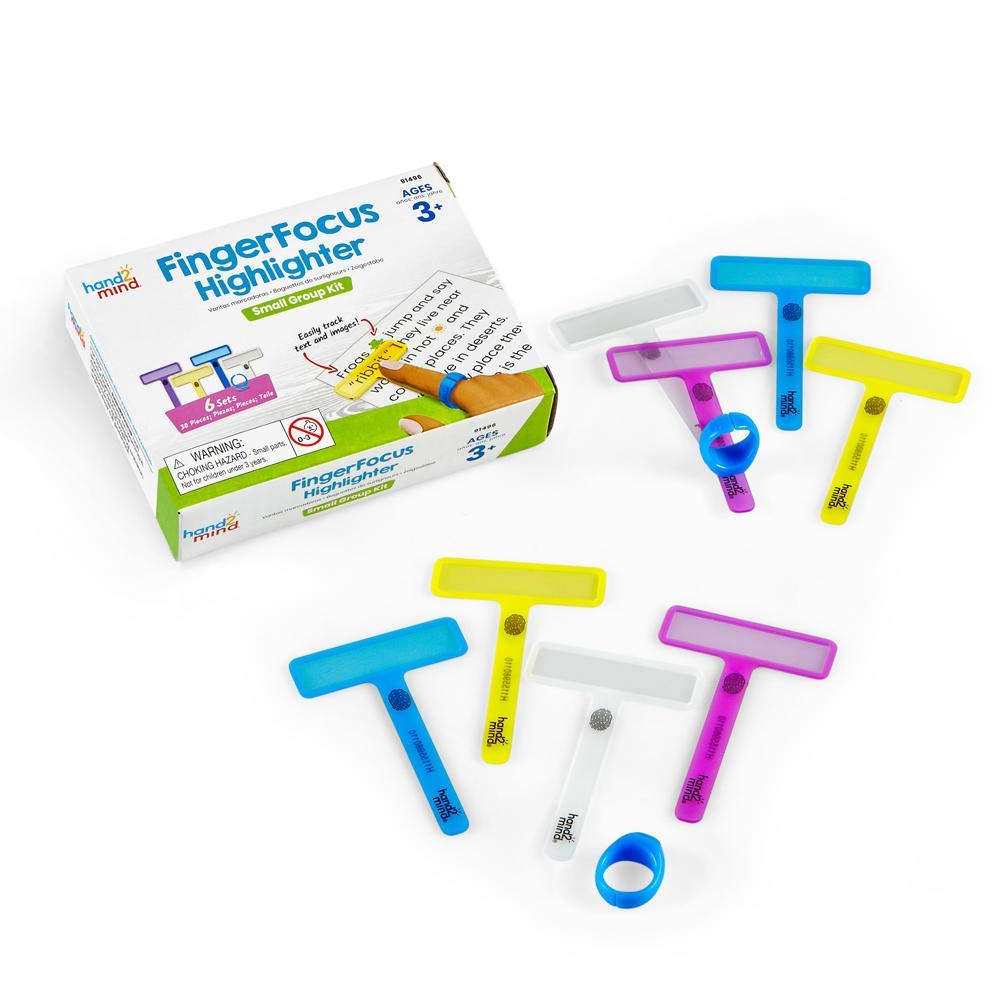FingerFocus Highlighter,  Reading Pointers for Kids, Dyslexia Tools for Kids,