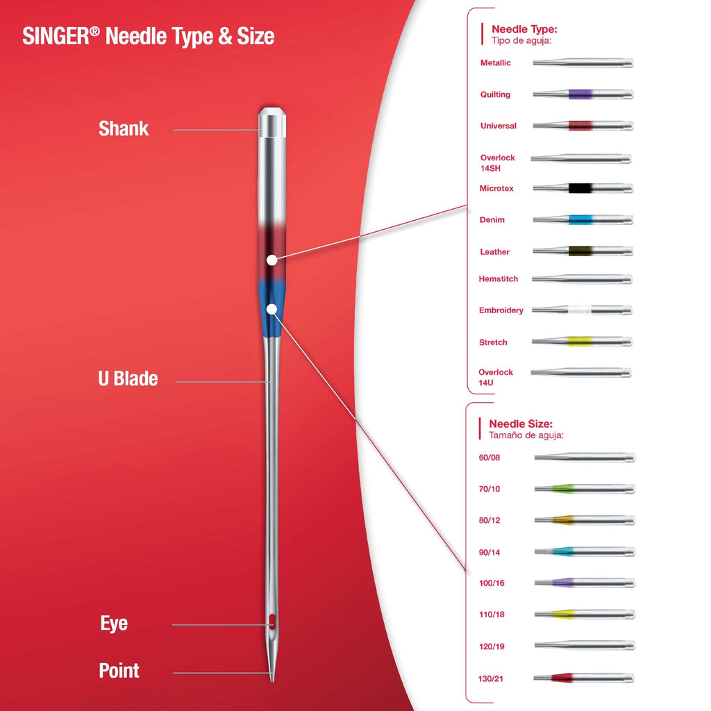 SINGER Universal Needles, 70/10, 5Ct, for Sheer & Lightweight Fabrics