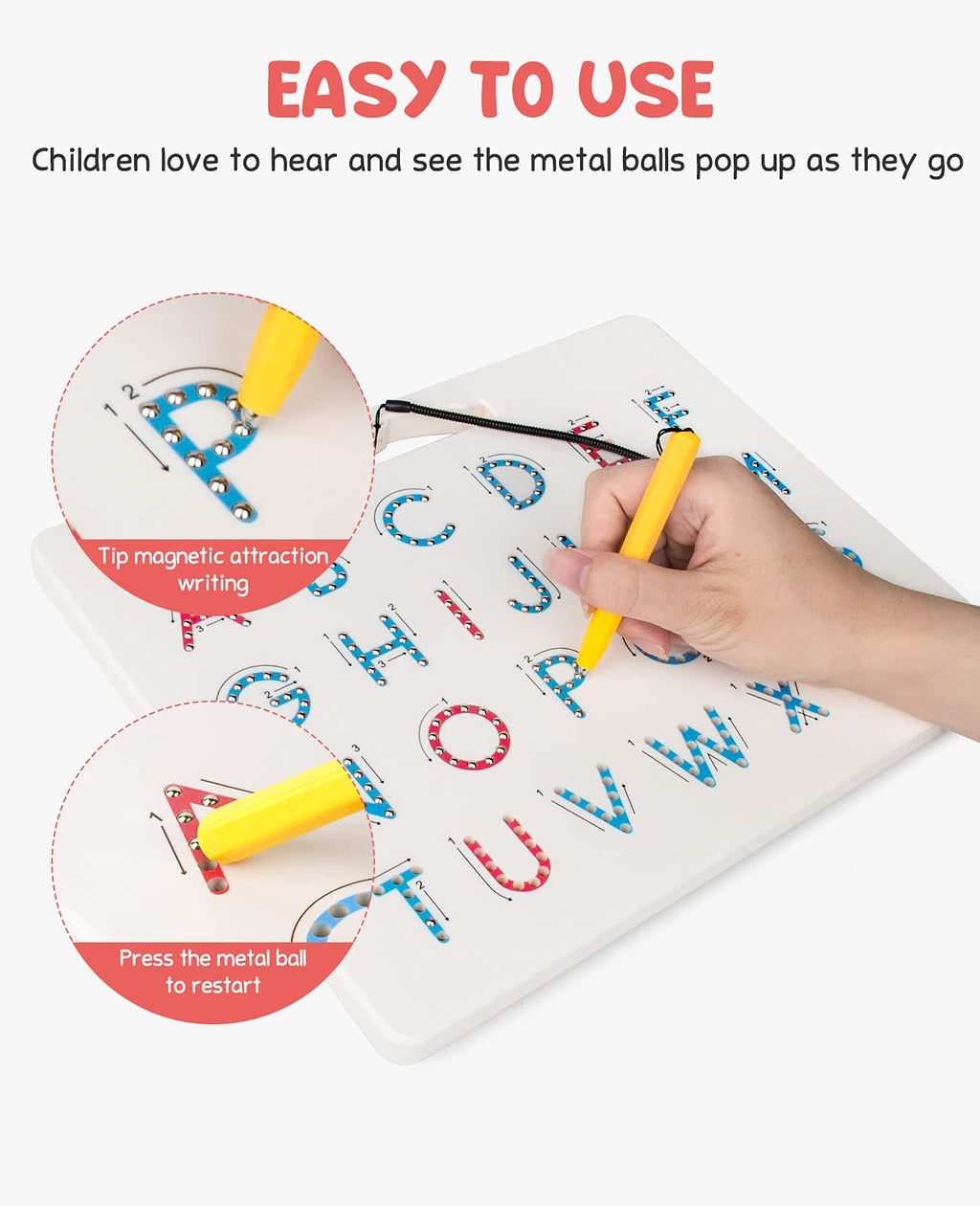 GAMENOTE Magnetic Letter Board Double Sided, ABC Alphabet Tracing Board