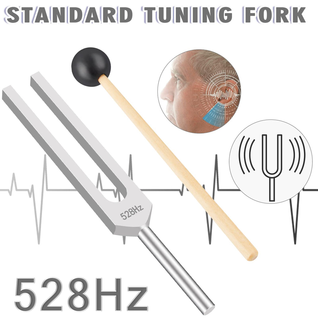EASTROCK 528 Hz Tuning Fork with Silicone Hammer and Cleaning Cloth