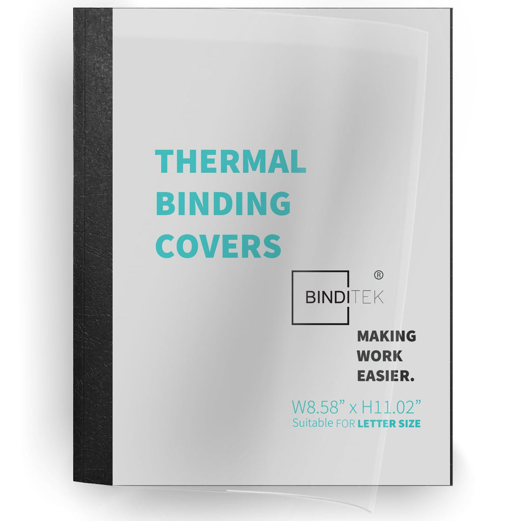 Binditek Thermal Binding Presentation Covers, 1/8 Inch Spine,Black, 20 Pack
