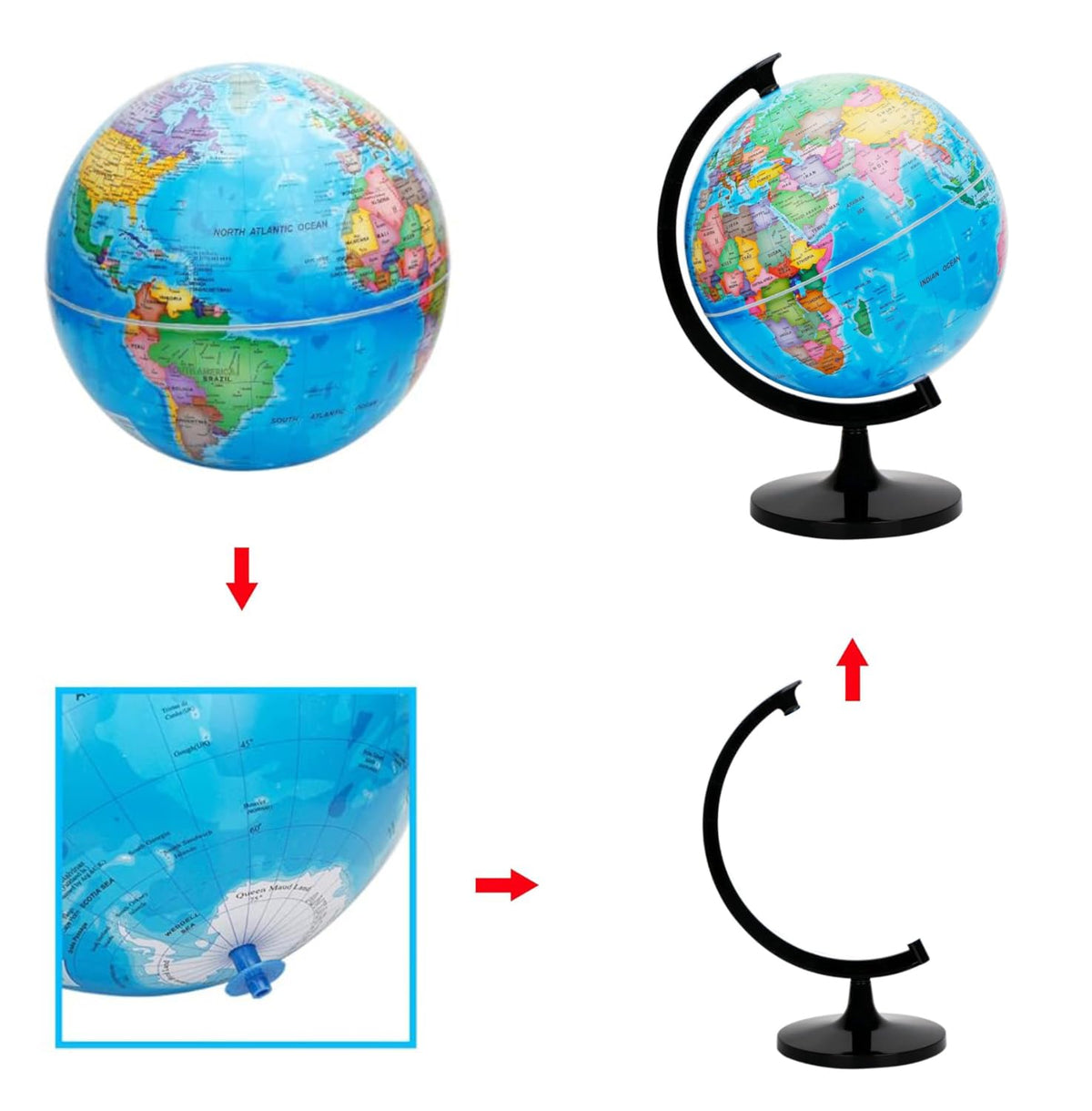 DIY 12-Inch World Globe Building Kit with Magnifying Glass – Hands-On Geography, STEM & Educational Learning