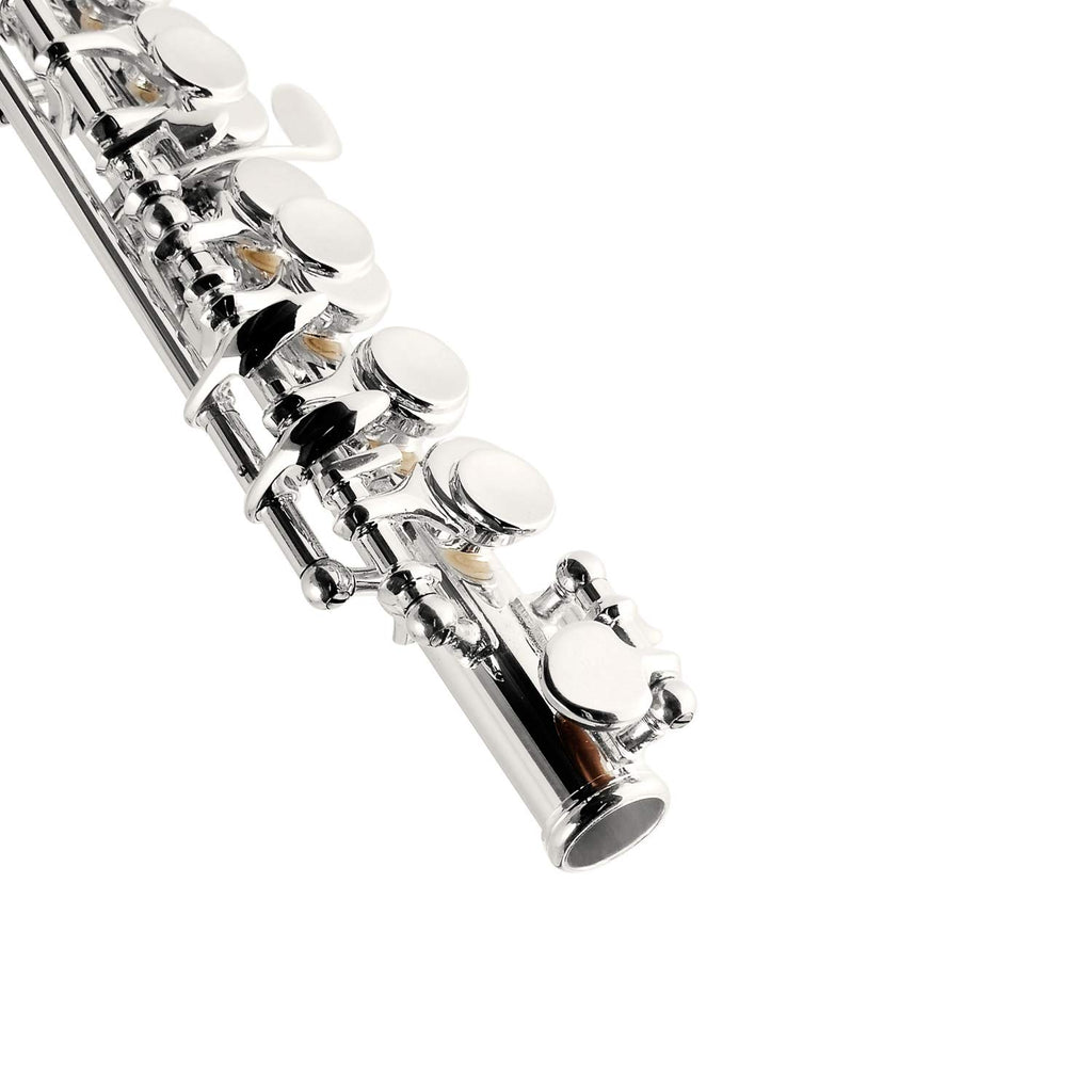 Eastrock Silver-Plated Piccolo Key of C 2-Piece Keys for Beginner, Kids, Student with Hard Case, Cleaning Rod, Cloth and Gloves