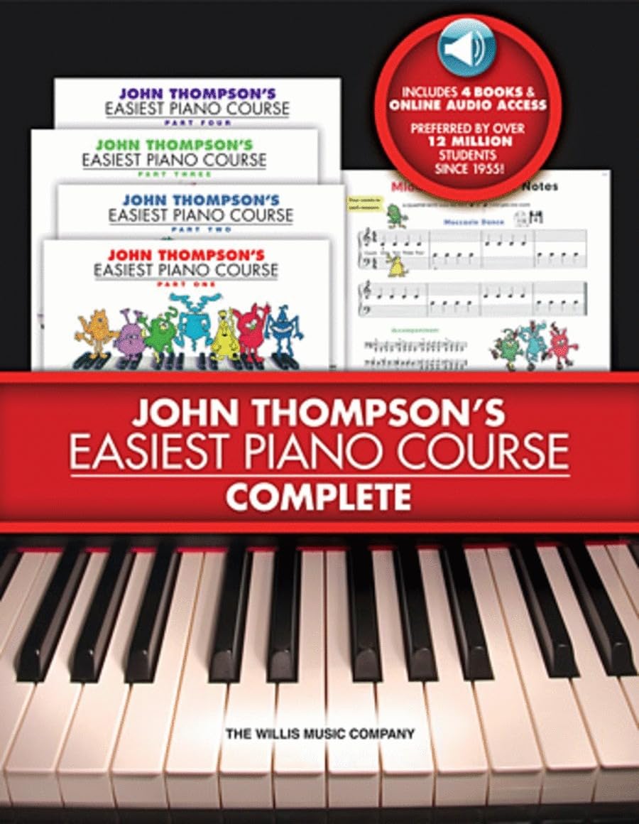 John Thompson's Easiest Piano Course Complete | 4-Book Boxed Set with Online Audio | Step-by-Step Piano Lessons for Beginners