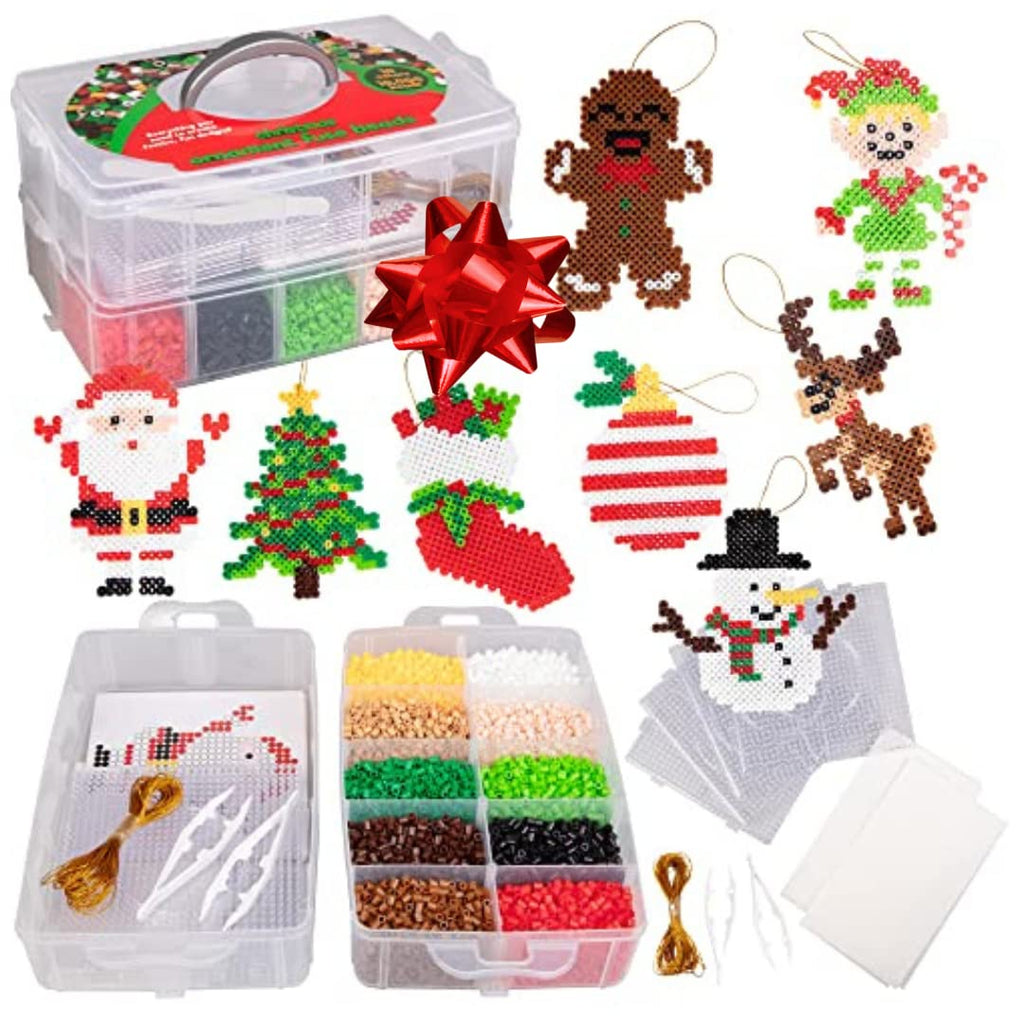 Christmas Fuse Bead Craft Kit | Create Colorful Christmas Ornaments While Building Creativity, Concentration & Fine Motor Skills