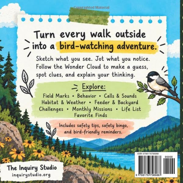 Bird Watching Journal for Kids: A Backyard & Park Observation Log with Sketchnote Pages
