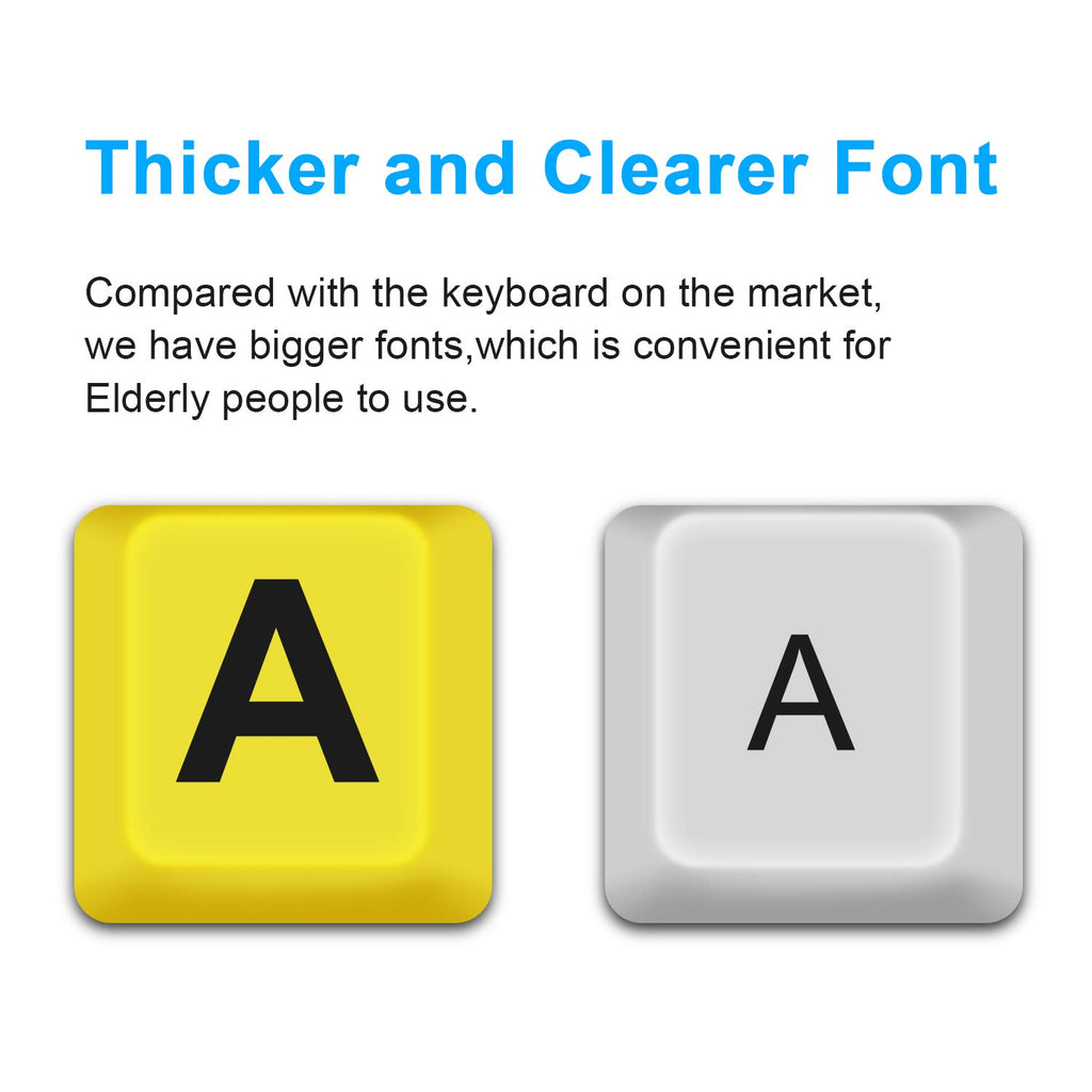 Large Print High-Contrast Keyboard – Yellow Keys with Black Letters | Accessible Computer Keyboard