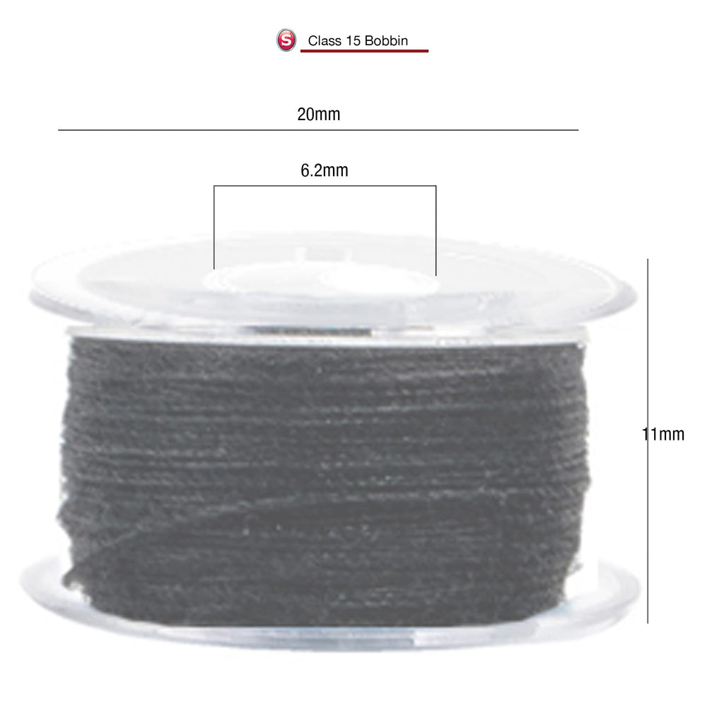 SINGER SINGER 42145 Class 15 Black & White Threaded Bobbins, Black, White 12 Count