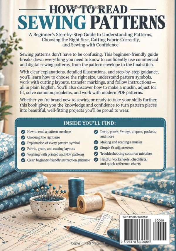 How to Read Sewing Patterns: A Beginner's Step-by-Step Guide to Understanding Patterns, Choosing the Right Size, Cutting Fabric Correctly, and Sewing with Confidence