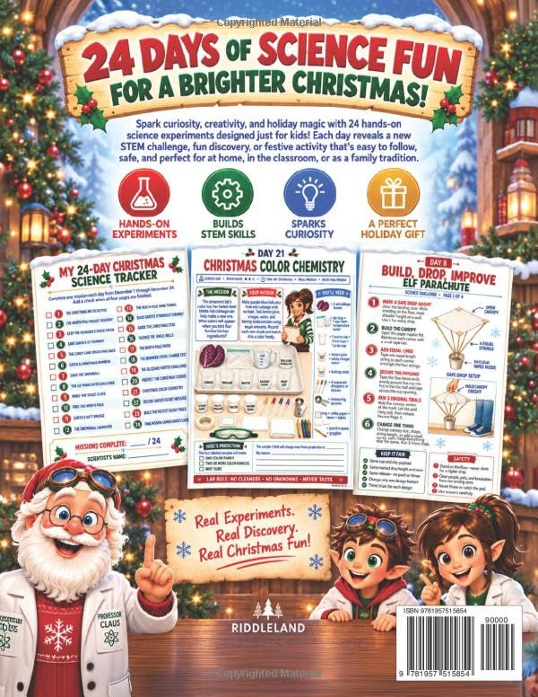 Christmas Science Experiments Advent Calendar for Kids – 24 Days of STEM Activities & Holiday Discoveries