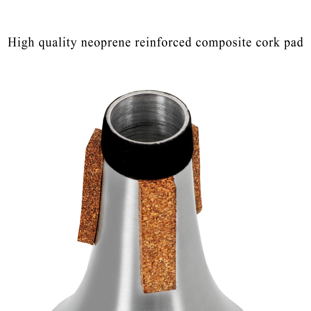 EASTROCK Trumpet Straight Mute Silencer in Aluminum with Rubber Cork