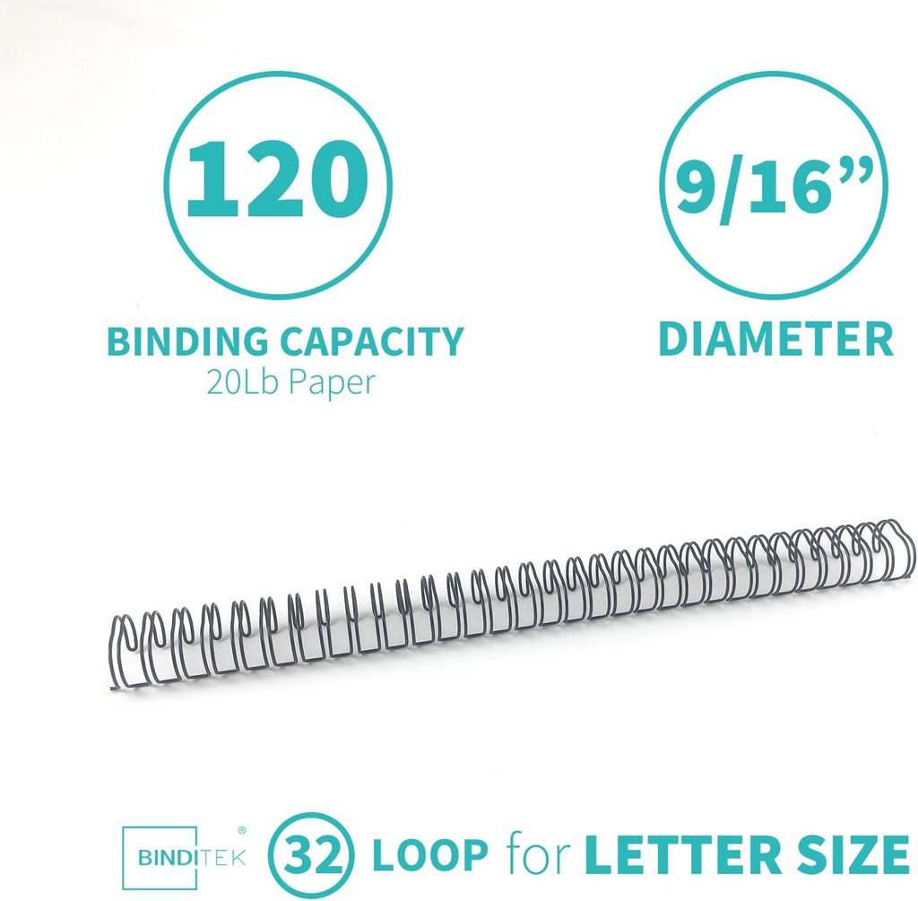 100 Pack Double Loop Wire Binding Spines