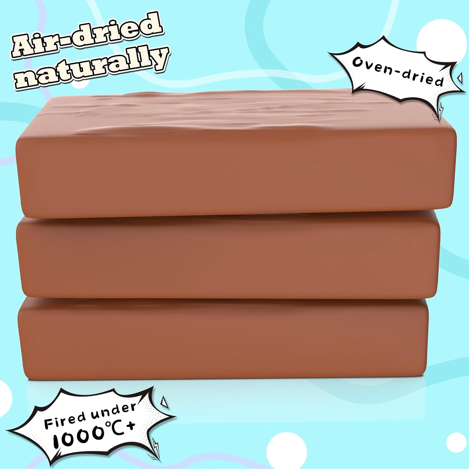 Premium Air Dry Clay for Kids - Natural Modeling Pottery Clay for Wheel, 3.3lbs