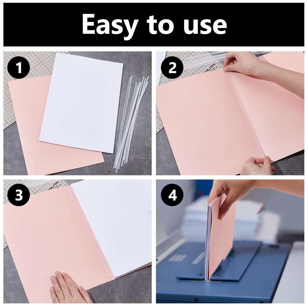 120Pcs White Thermal Glue Strips, 11.2x0.2inch Long Thermal Pictures Binding Glue Strips for Albums Crafts Textbook Books, 1mm Thick