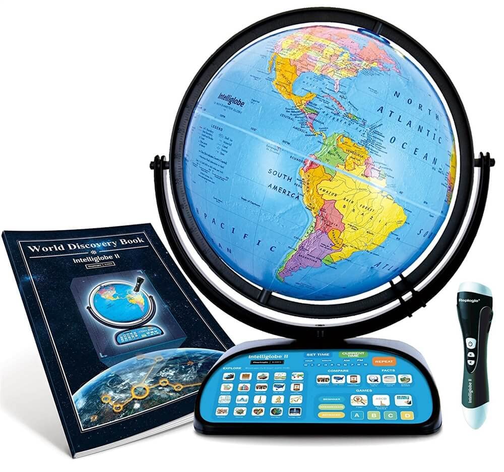 Intelliglobe II Interactive Educational Globe with Intelli-Pen  & World Discovery Book – Geography, History & STEM Learning
