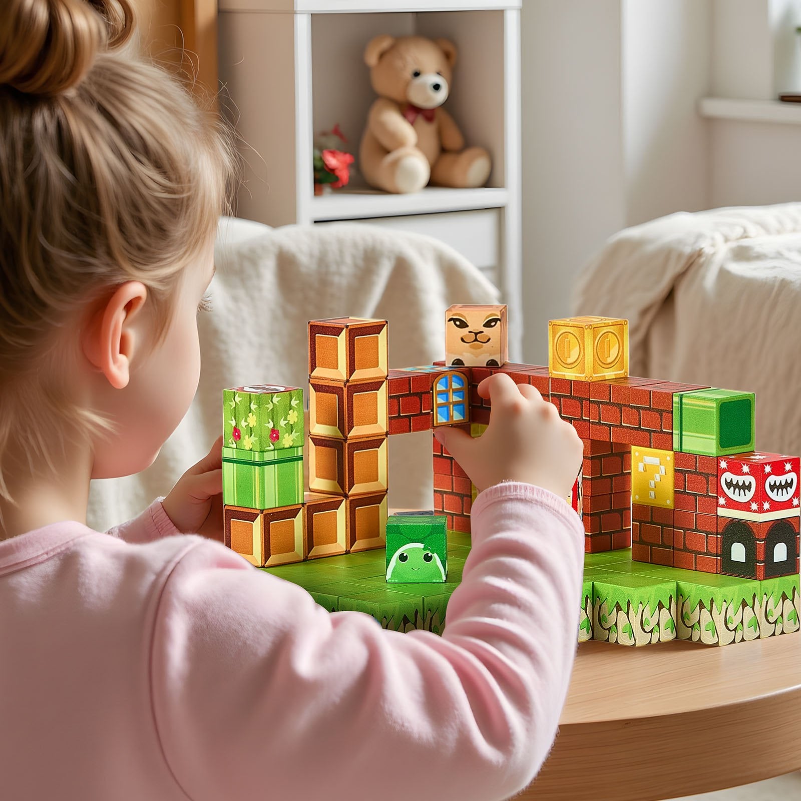 Magnetic Blocks 100 PCS Magnet Blocks Set STEM Montessori Sensory Educational Toys
