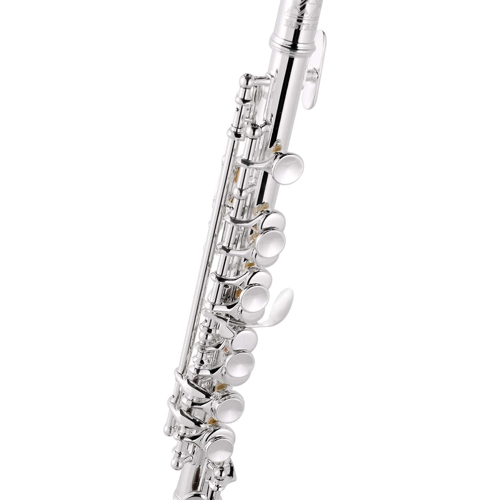 Eastrock Silver-Plated Piccolo Key of C 2-Piece Keys for Beginner, Kids, Student with Hard Case, Cleaning Rod, Cloth and Gloves