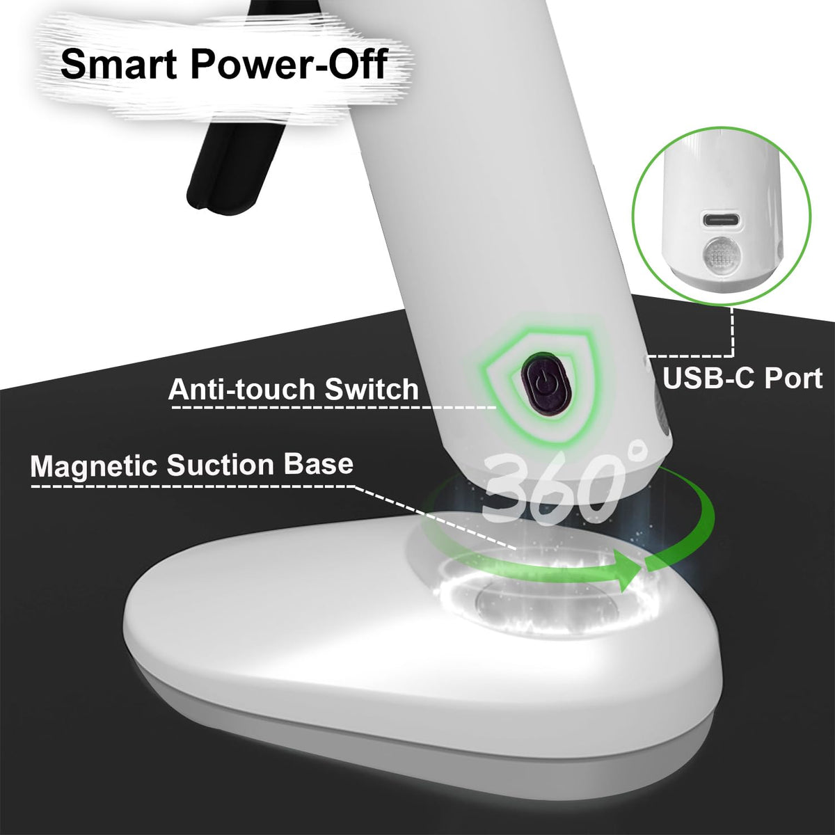 Cordless Hot Melt Glue Gun, Smart Power-Off with 2.2 Ah Battery White or Green
