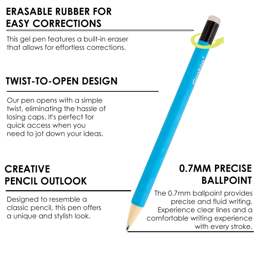 Grabie Erasable Gel Pens, Set of 36 Color 0.7 mm Medium Point Pens