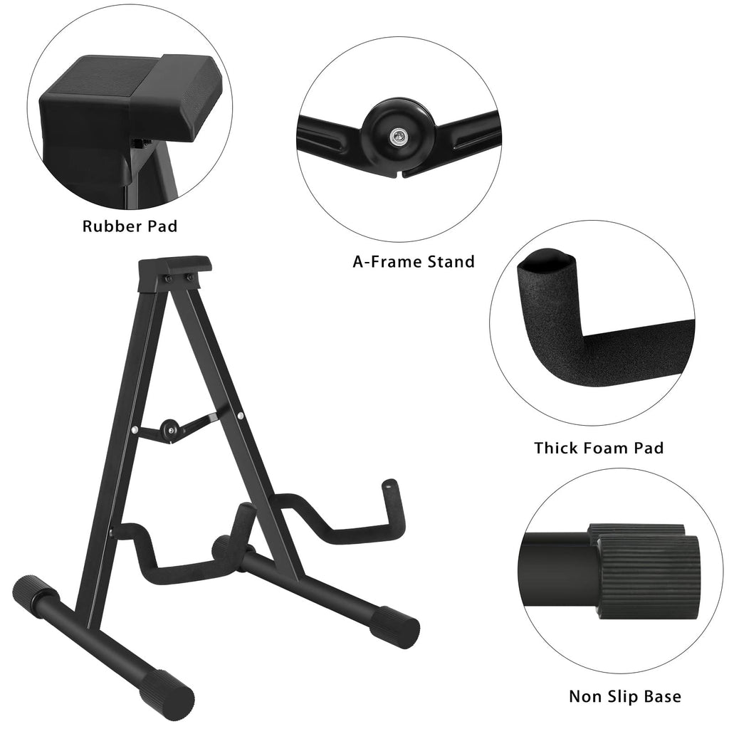 EASTROCK Professional Portable Tripod A Frame Guitar Stand,Black