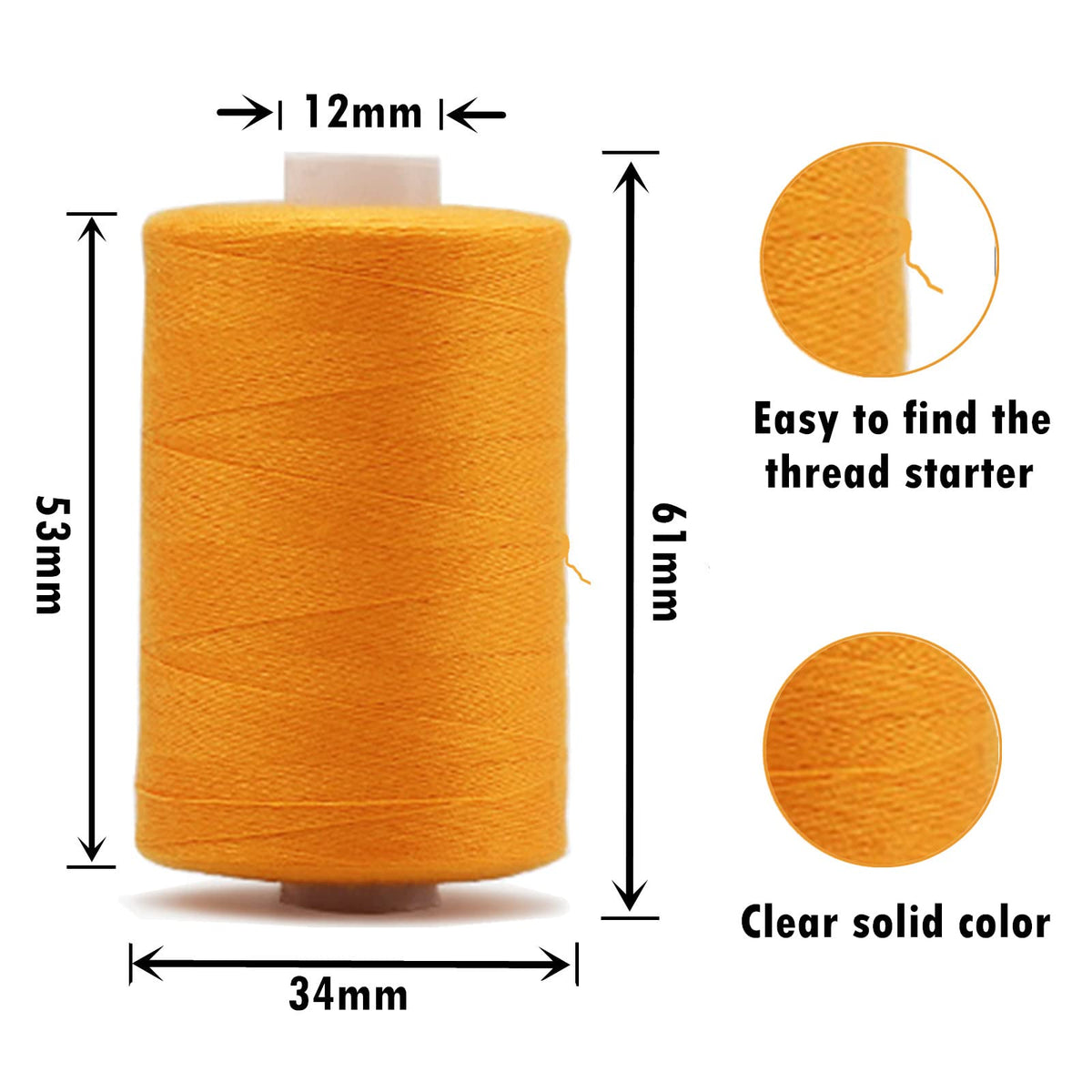 Simthread All Purpose Sewing Thread, 10 Spool (5 White+ 5 Black) 1000 Yards Each Bobbin Polyester Thread for Sewing, Handy Polyester Sewing Threads for Sewing Machine - (White and Black Series)
