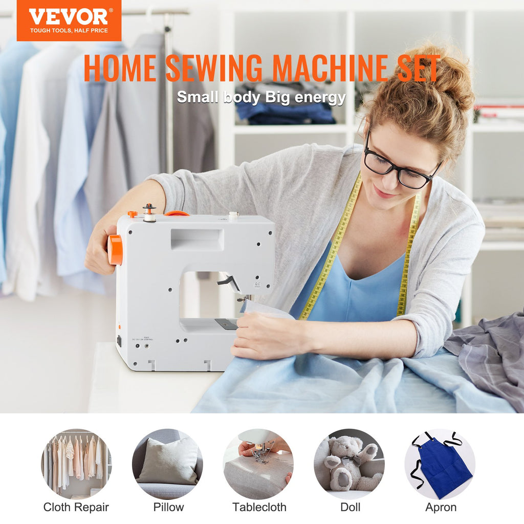 Sewing Machine, Portable Sewing Machine For Beginners With 38 Built-in Stitches & Reverse Sewing, Dual Speed Sewing Machine With Extension Table Foot Pedal, Accessory Kit