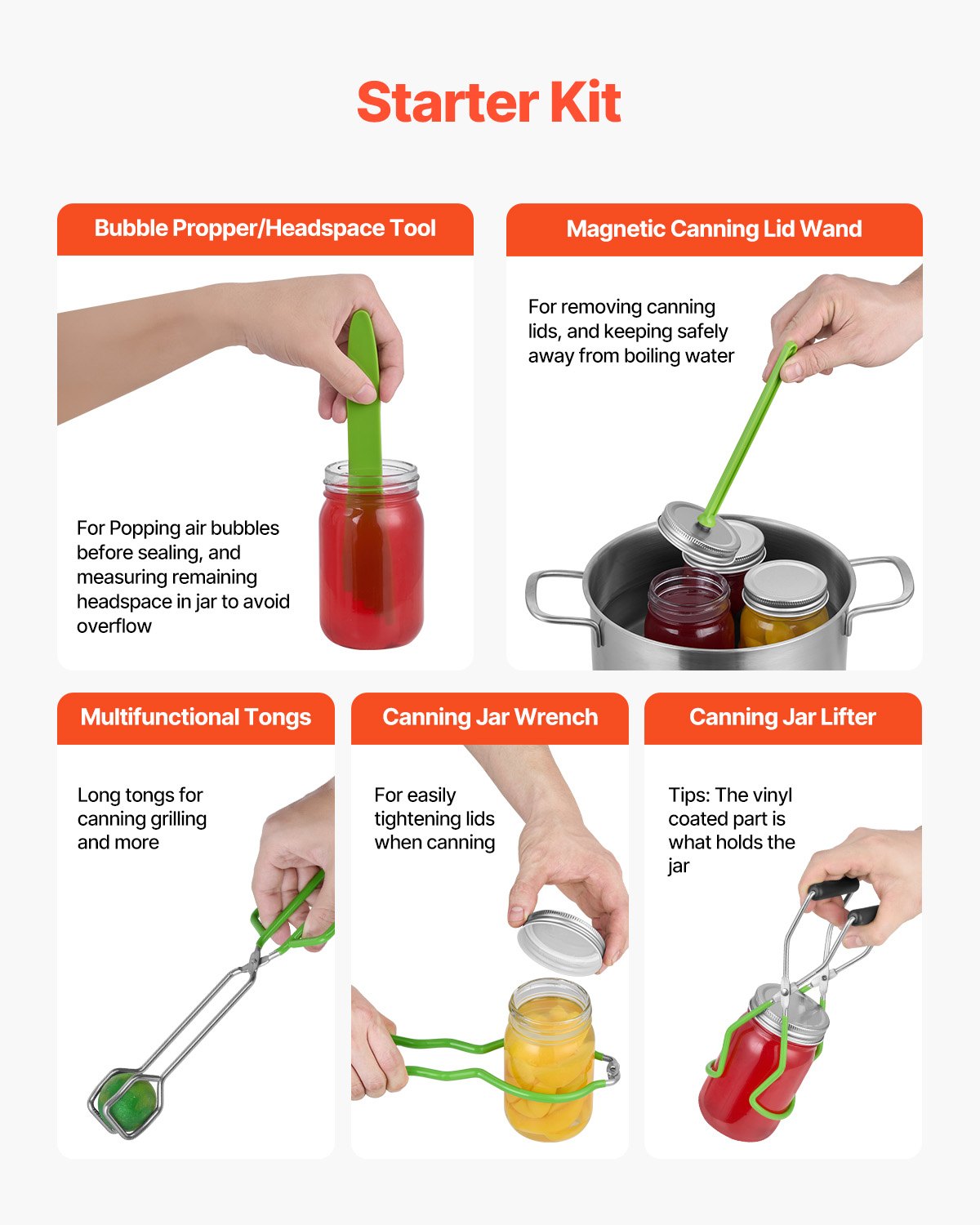 Water Bath Canning Supplies Starter Kit 9 PCS Stainless Steel
