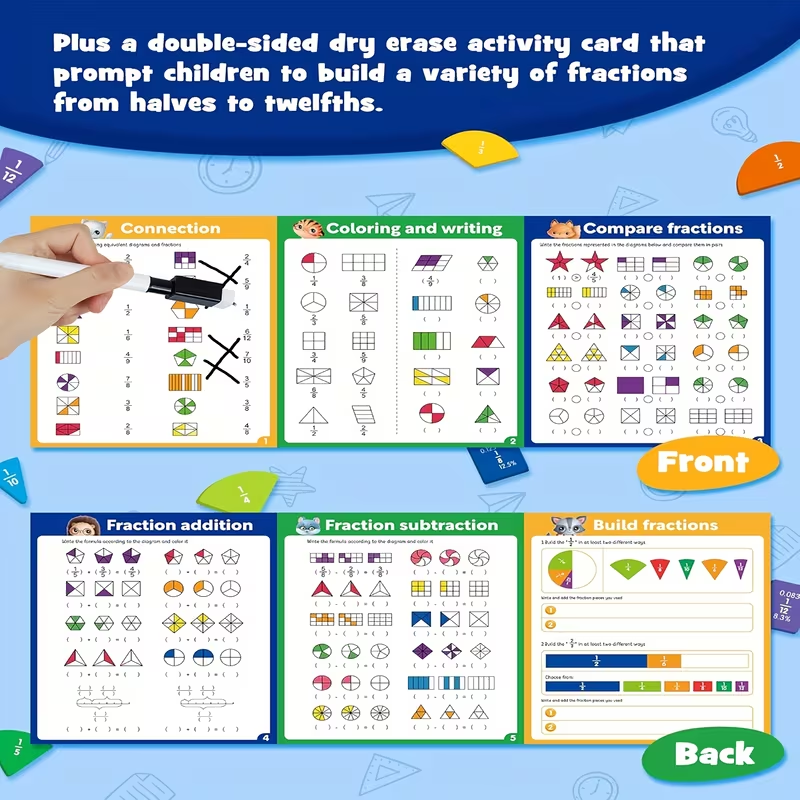 Magnetic Math Fraction Manipulative Practice