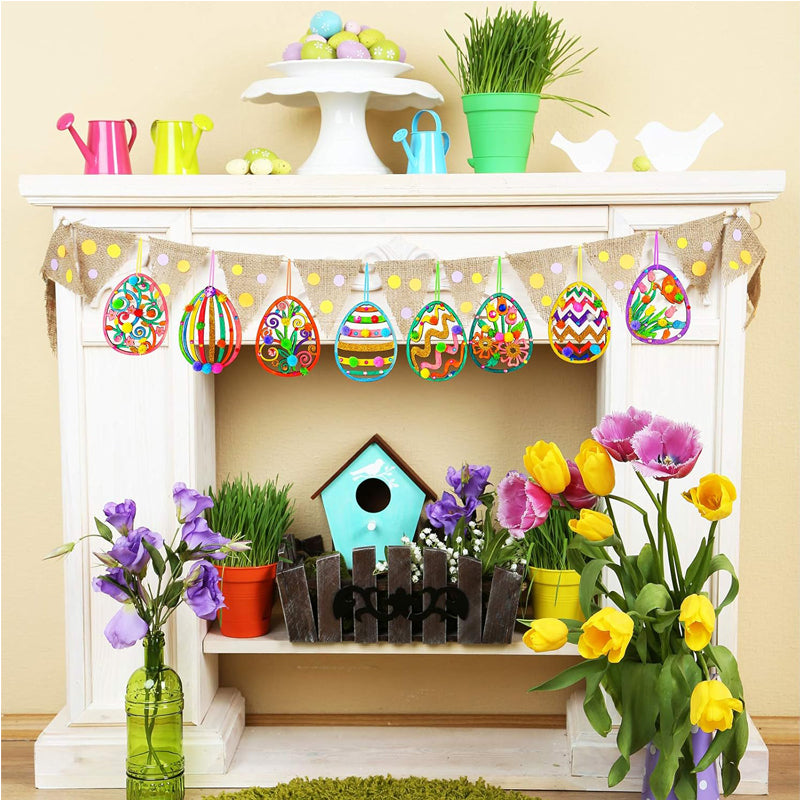 32 Sets Wooden Egg Ornaments Decorations DIY
