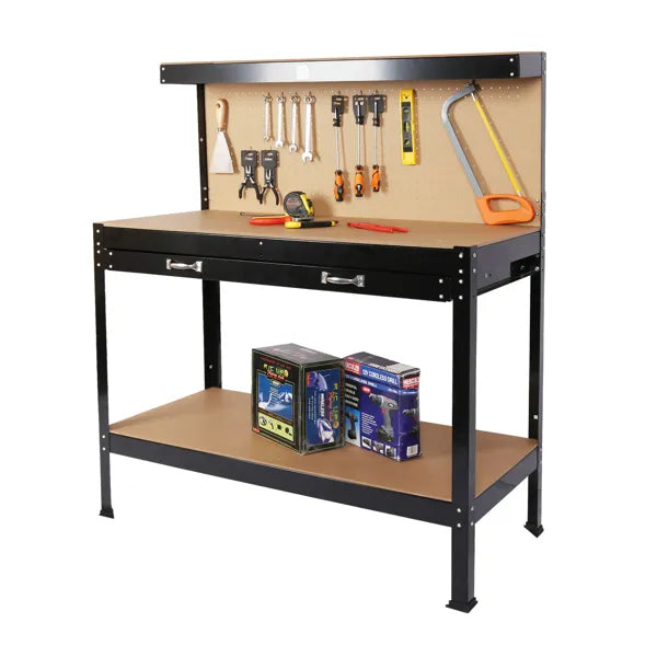 Steel Workbench W/Drawer And Peg Board 63"