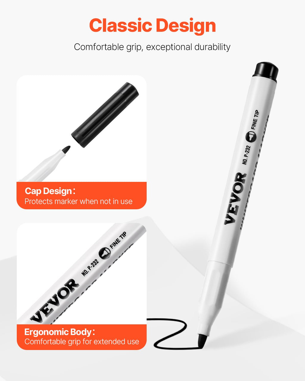 Dry Erase Markers 36 Count Black Whiteboard Markers Fine Tip Low Odor