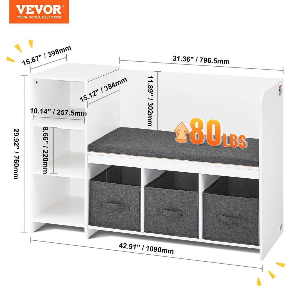 Kids Reading Nook Bench With Storage