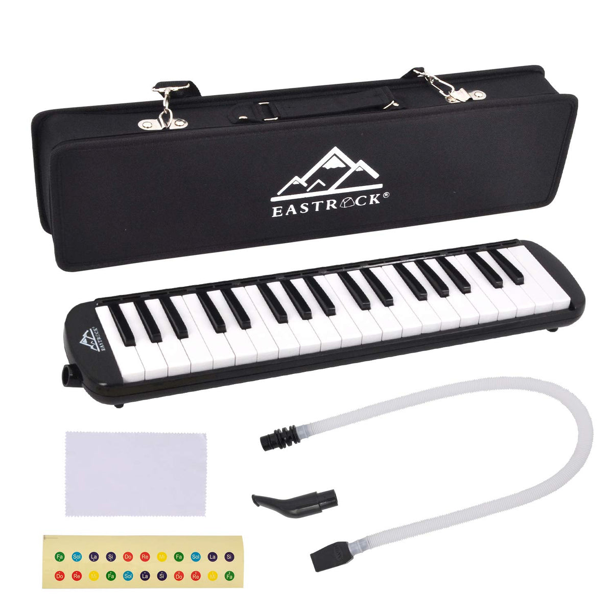 EastRock 37 Key Black Melodica Keyboard Soprano Piano Instrument with Case