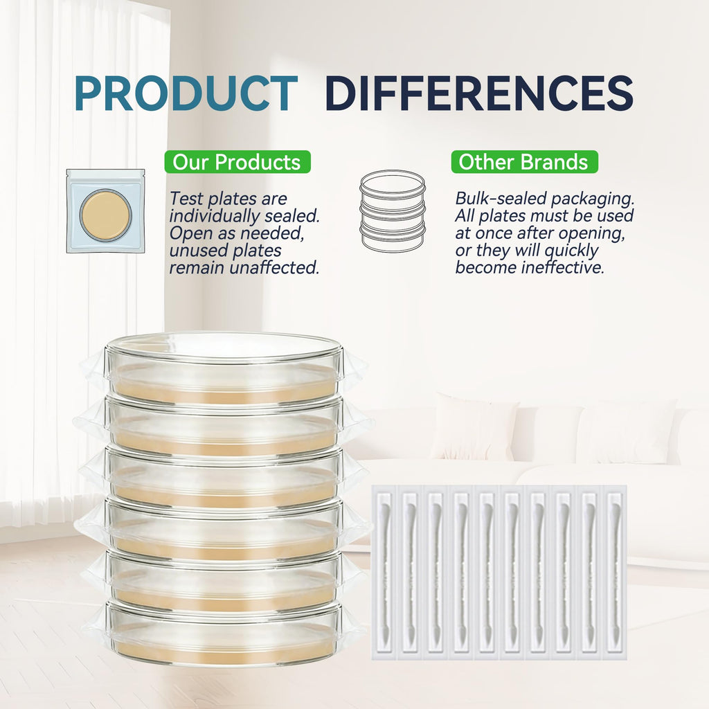 Mold Test Kit - 6 Sterile Pre-Poured Agar Plates Petri Dishes