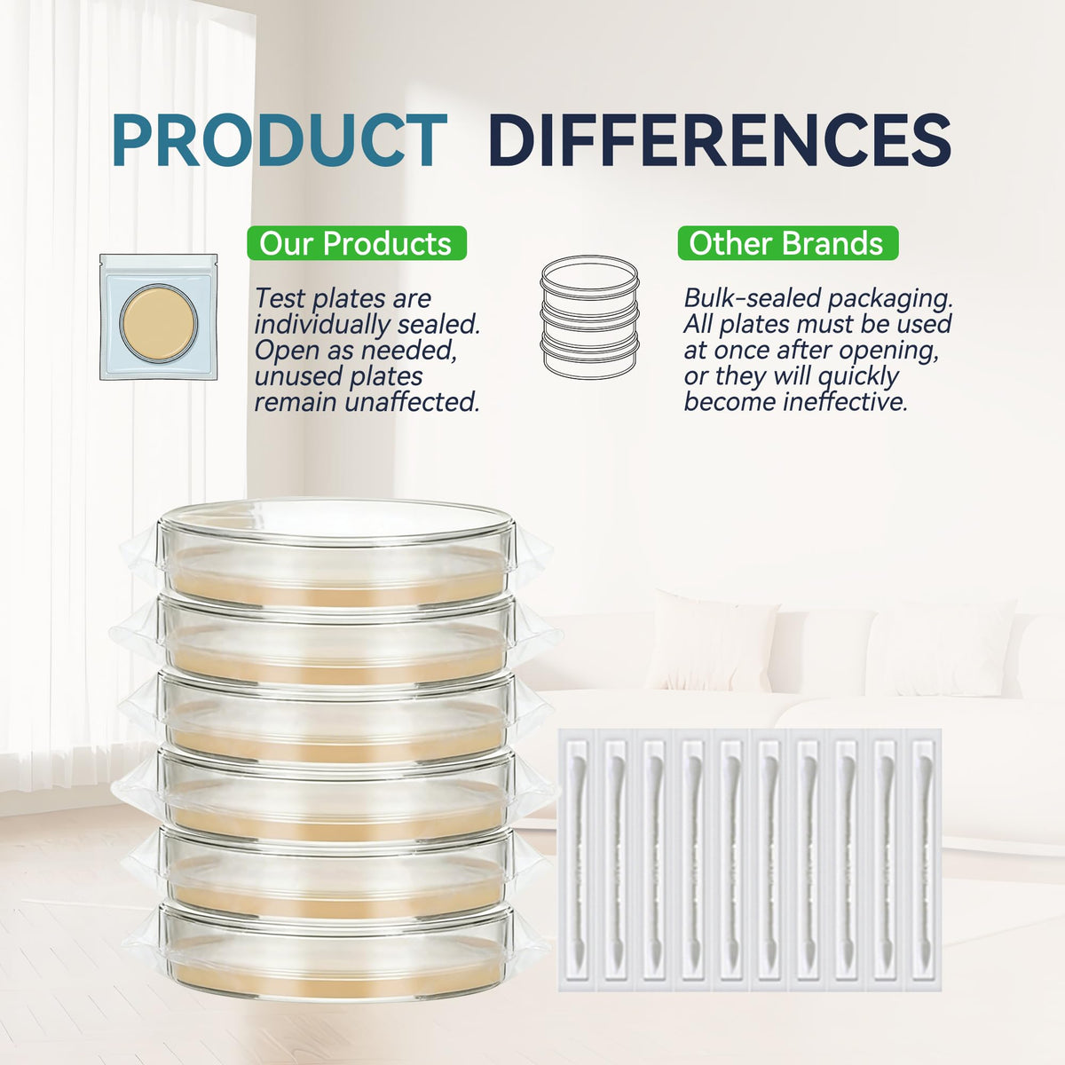 Mold Test Kit - 6 Sterile Pre-Poured Agar Plates Petri Dishes