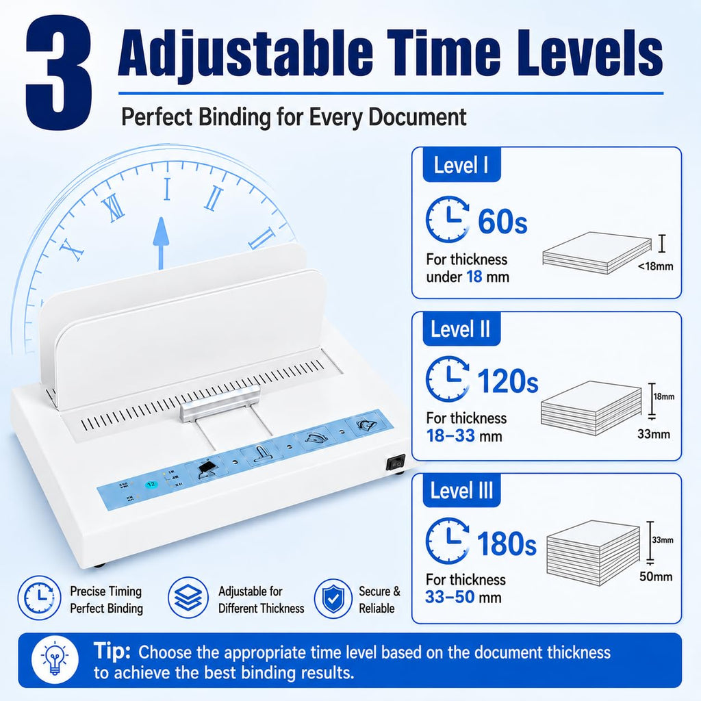 Thermal Binding Machine 500 Sheets Capacity, Book Binding Material