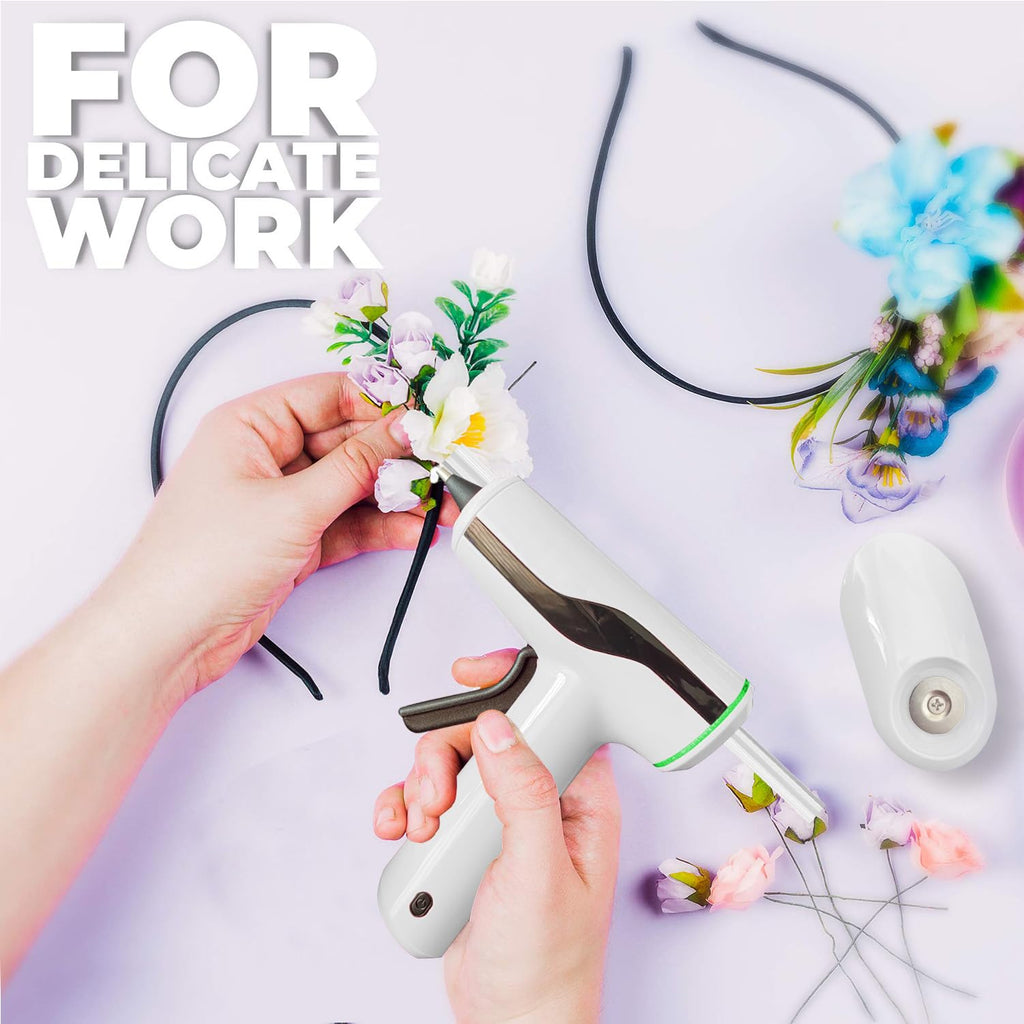 Cordless Hot Melt Glue Gun, Smart Power-Off with 2.2 Ah Battery White or Green