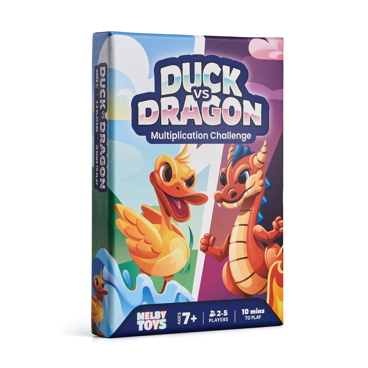 Melby Toys Ducks vs Dragons Multiplication Flash Card Game for Ages 8-12