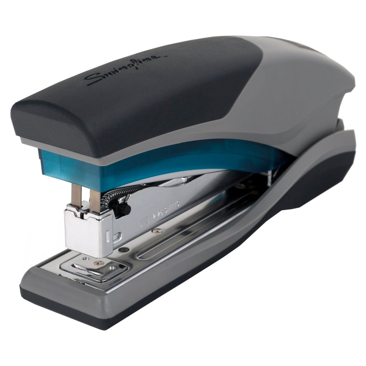 Swingline Stapler, 25 Sheet Capacity, Optima 25, Jam Free, Reduced Effort, Soft Grip, Blue and Gray