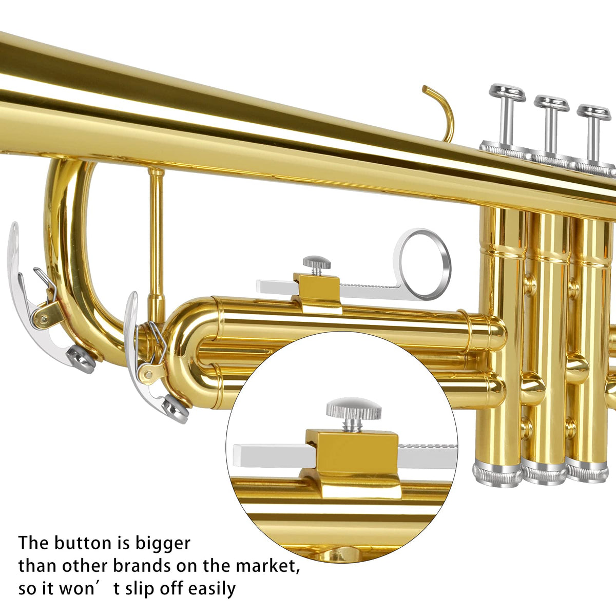 EASTROCK Bb Trumpet Standard Trumpet Set with Carrying Case,Gloves, 7C Mouthpiece and Cleaning Kit (Gold)