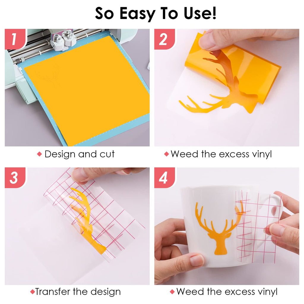 HTVRONT Permanent Vinyl, 100 Pack, 12"x12", Compatible with Cricut Machine