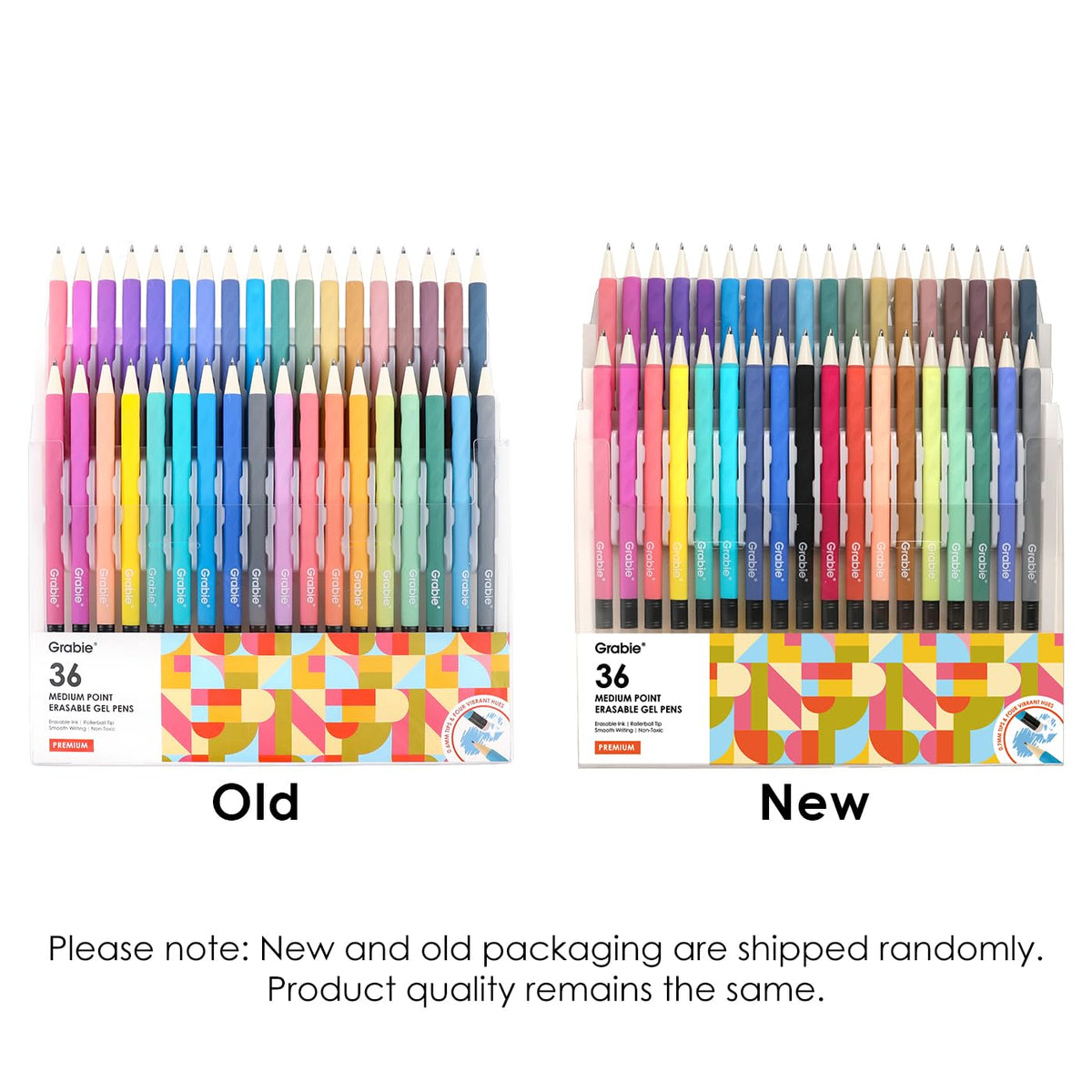 Grabie Erasable Gel Pens, Set of 36 Color 0.7 mm Medium Point Pens