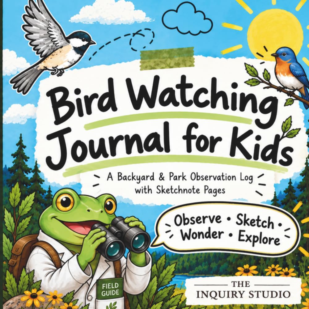 Bird Watching Journal for Kids: A Backyard & Park Observation Log with Sketchnote Pages
