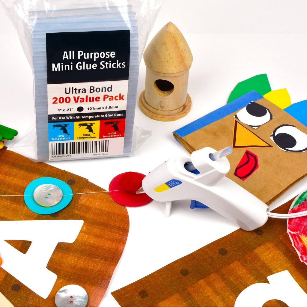 200-Pack Mini Hot Glue Sticks – 4" × 0.27"