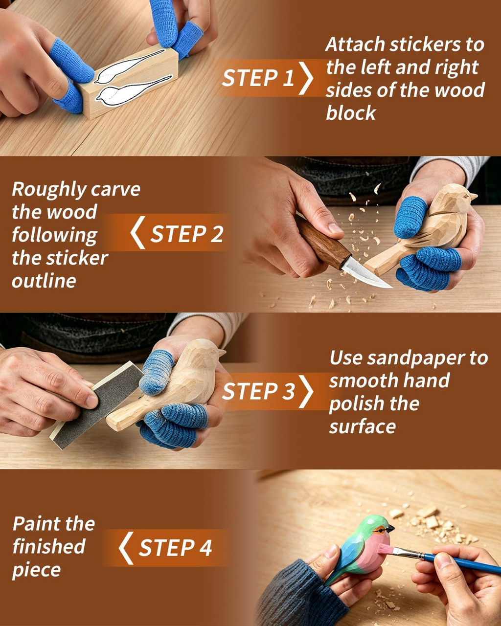 Comfort Bird Beginner Wood Carving Kit – Complete Hands-On Whittling and Woodworking Craft Set