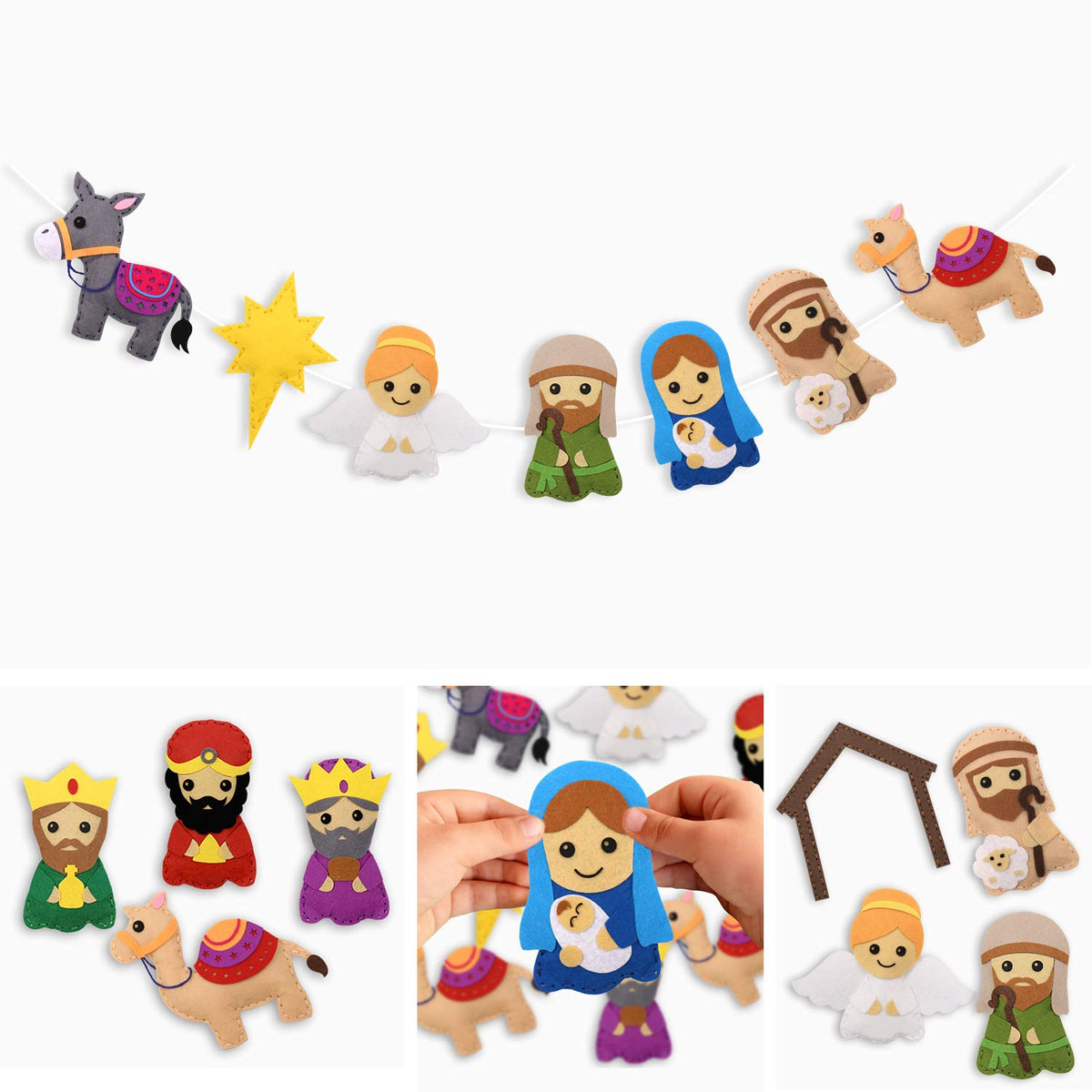 Nativity Sewing Kit for Kids – 11-Piece Christmas Felt Craft Set | Beginner Sewing & Christian Education