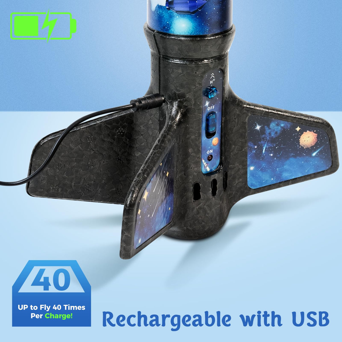 STEM Rocket Launcher for Kids -200 Feet of Flight Altitude, Auto Electric Rocket