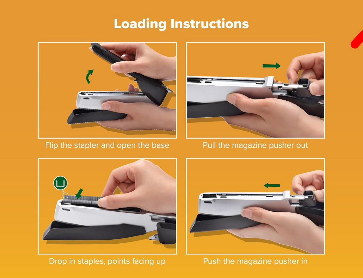 Bostitch Office Executive 3 in 1 Stapler, One Finger, 20 Sheet, Black