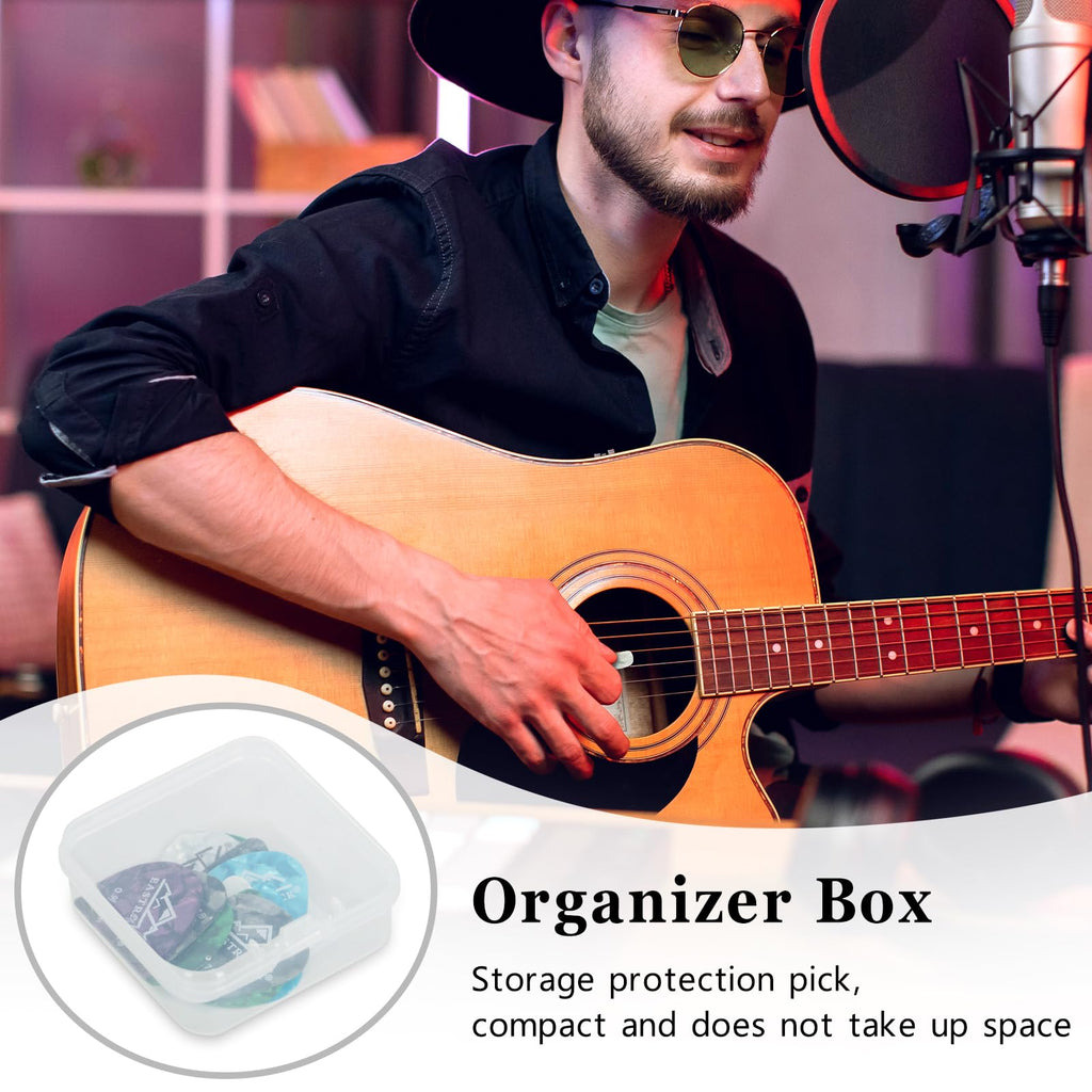 EASTROCK 15PCS Guitar Pick Set with Organizer Box & Guitar Pick Holder